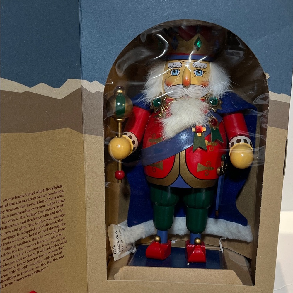 Festive Nutcracker King with Blue and Red Attire, NWT, never opened